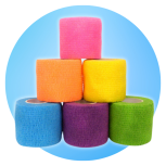 Bandages cohésifs conformes, couleurs lumineuses